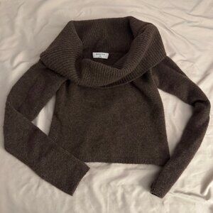 Aritzia Babaton Off-Shoulder Cropped Knit Sweater